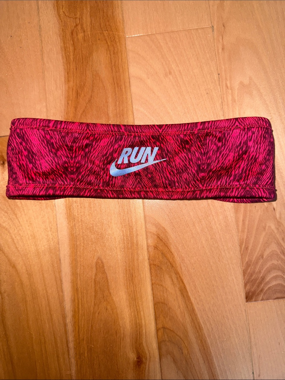 Nike Pink and Black 'RUN' Performance Headband Reversible